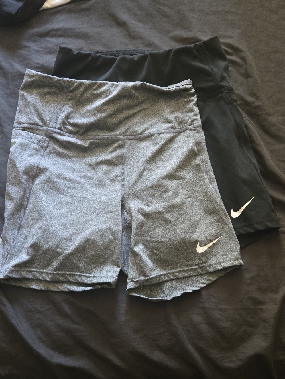 Nike Women's Athletic Shorts - Gray and Black Pair